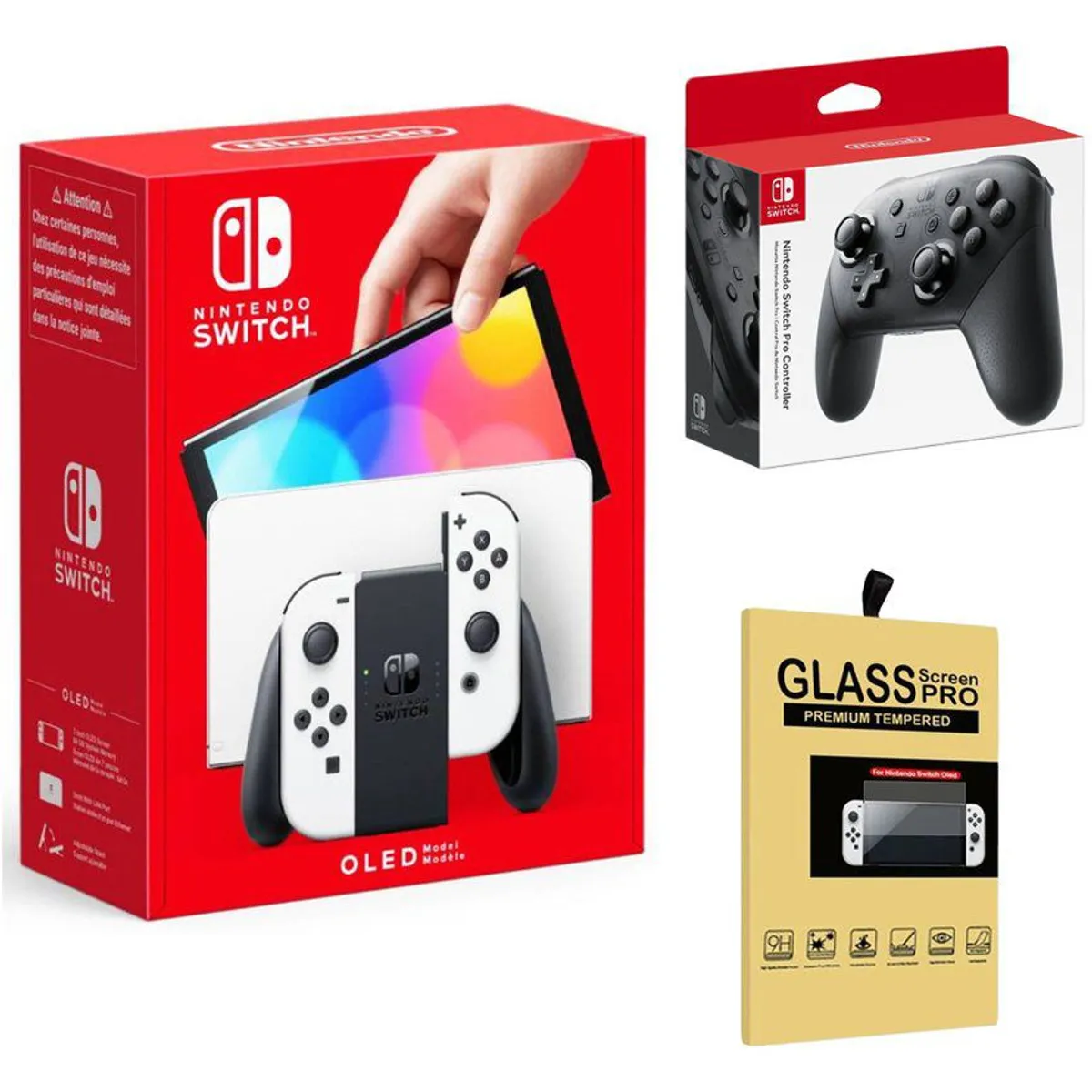 NINTENDO - Consola Nintendo Switch Oled Blanco  Mando Pro Controller  Mica.