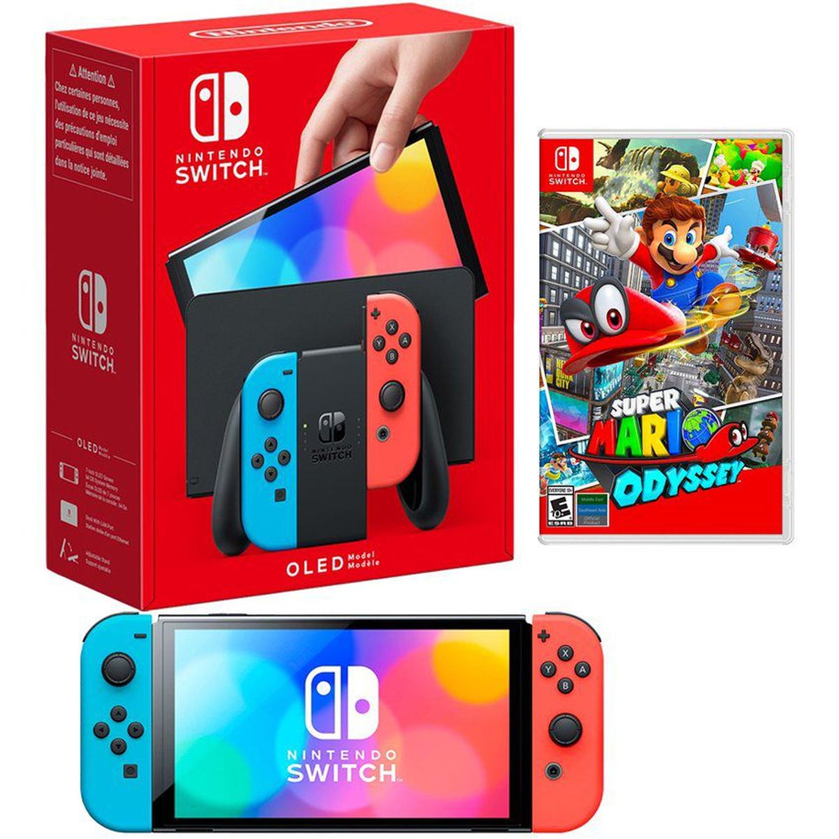 NINTENDO - Consola Nintendo Switch Oled Neón  Mario Odyssey.