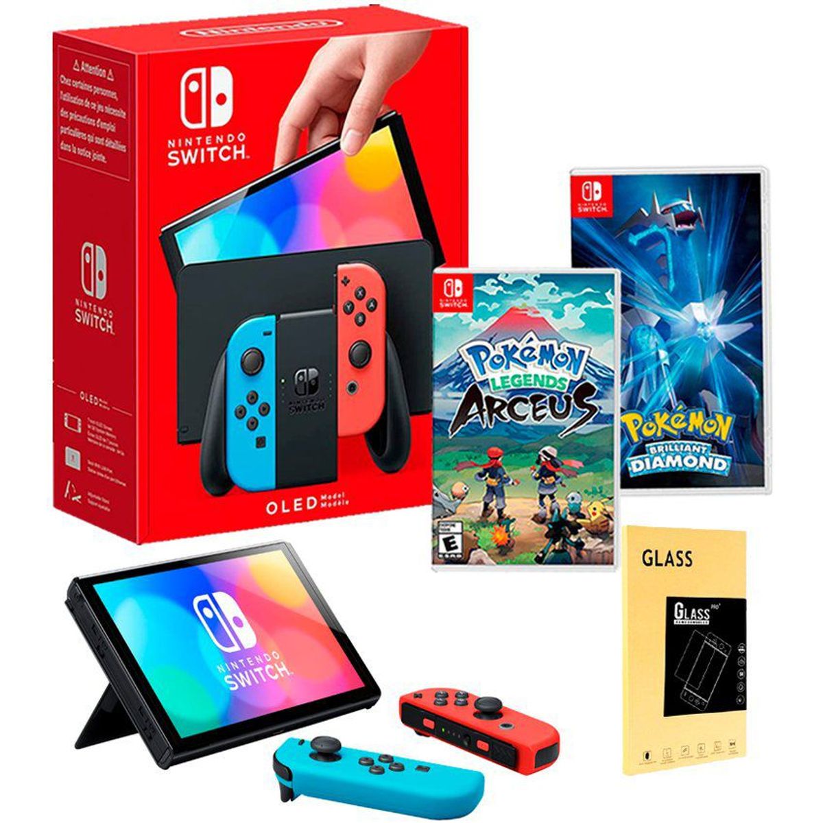 NINTENDO - Consola Nintendo Switch Oled Neon Pokemon ArceusPokemon DiamondMica.