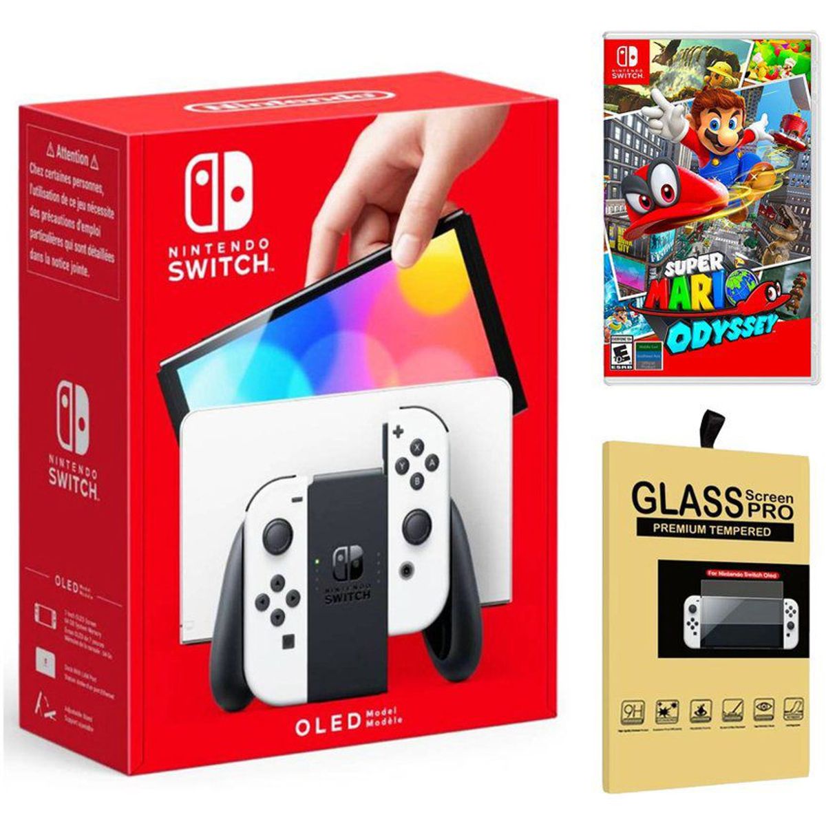 NINTENDO - Consola Nintendo Switch Oled Blanco  Mario Odyssey  Mica.