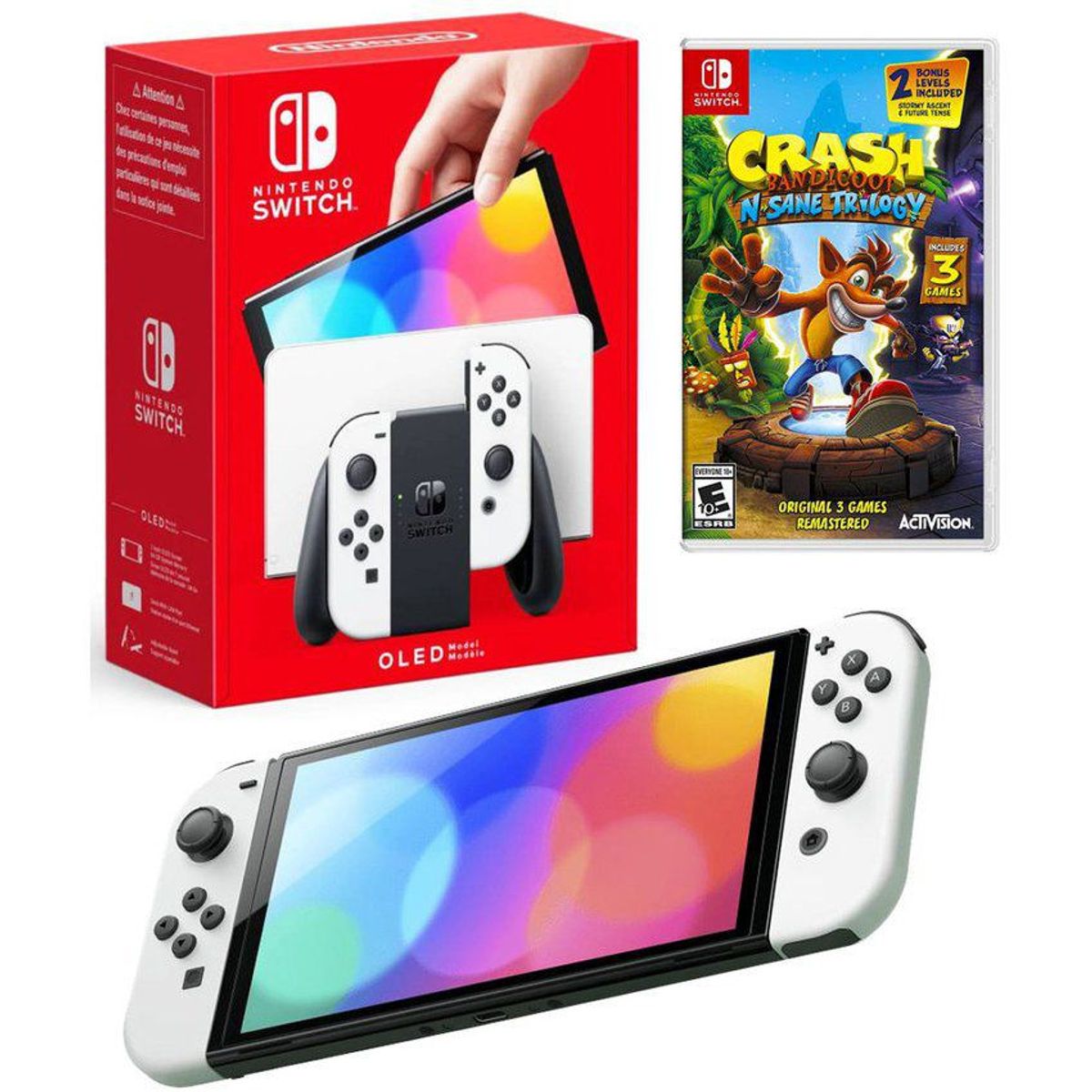 NINTENDO - Consola Nintendo Switch Oled Blanco  Crash Bandicoot Trilogy.