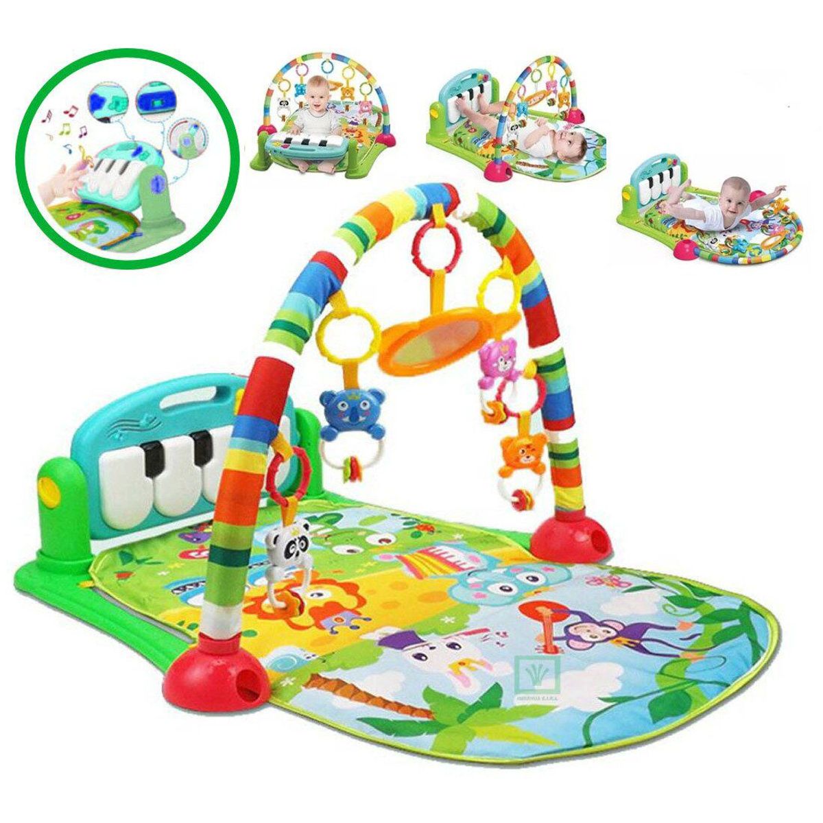 HUANGER - Gimnasio Multifunción con Piano 3 en 1 Verde