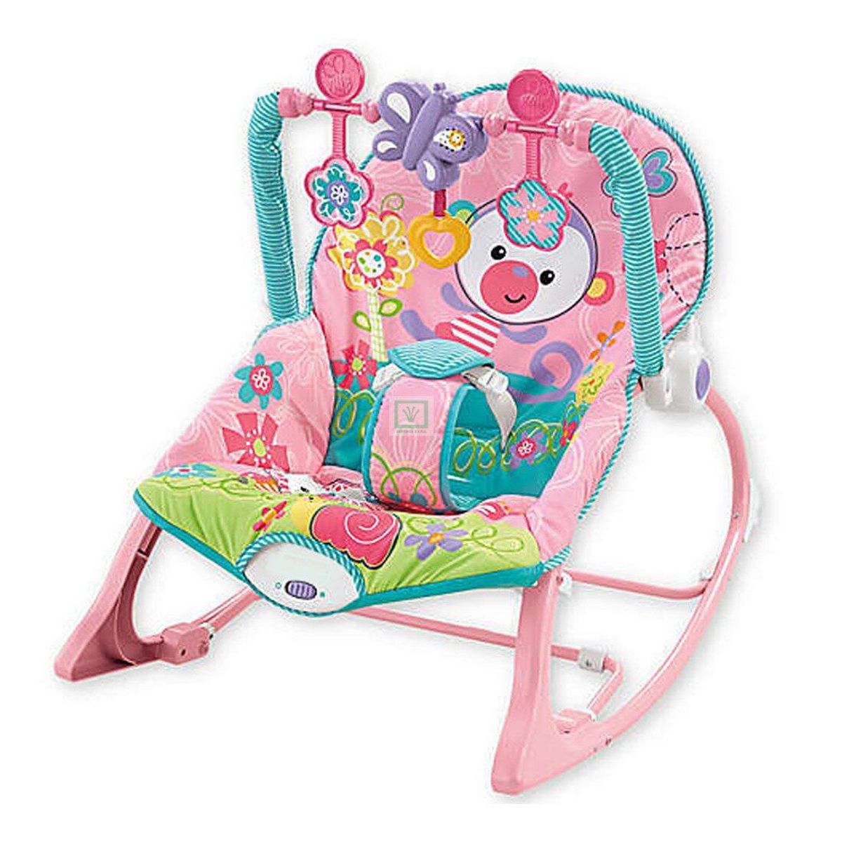 GENERICO - Silla Mecedora Vibradora Musical Monkey Pink
