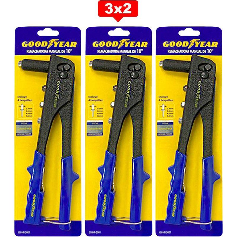GOODYEAR - Remachadora manual goodyear aluminio  10" 4 boquillas 3x2