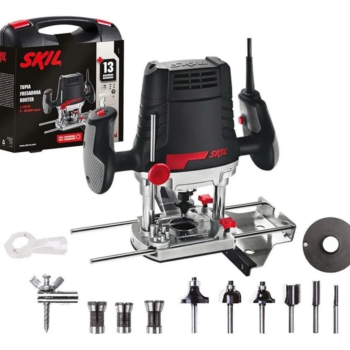 SKIL - Fresadora ruteadora 1831 skil 1100w + 13 accesorios