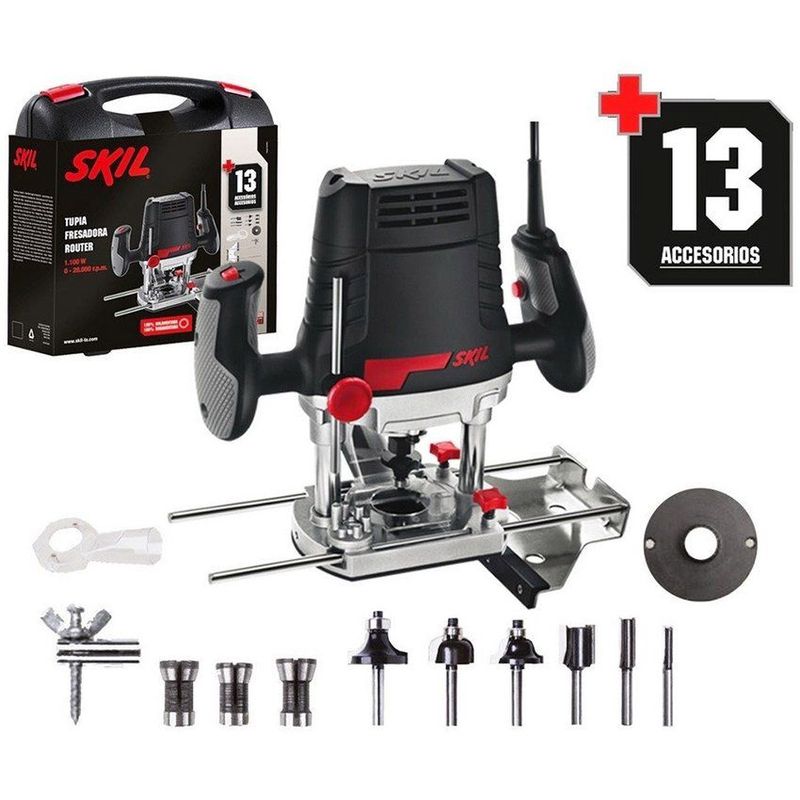 SKIL - Fresadora ruteadora 1831 skil 1100w + 13 accesorios