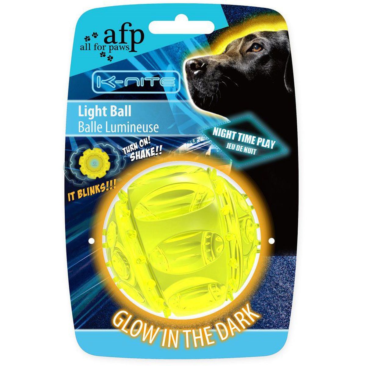 ALL FOR PAWS - Pelota para perros con luz led