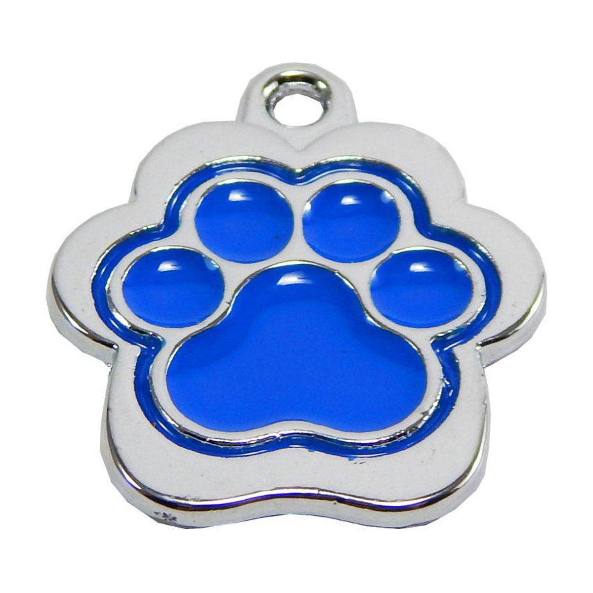 CAT OH - Placa de identificación para perro con grabado pequeño - huella azul