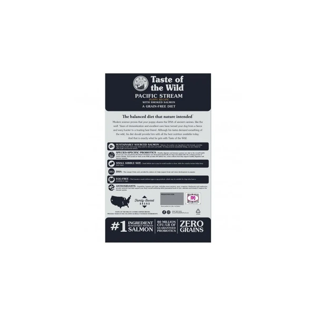 TASTE OF THE WILD - Taste of the wild pacific stream puppy 12.2 kg salmon