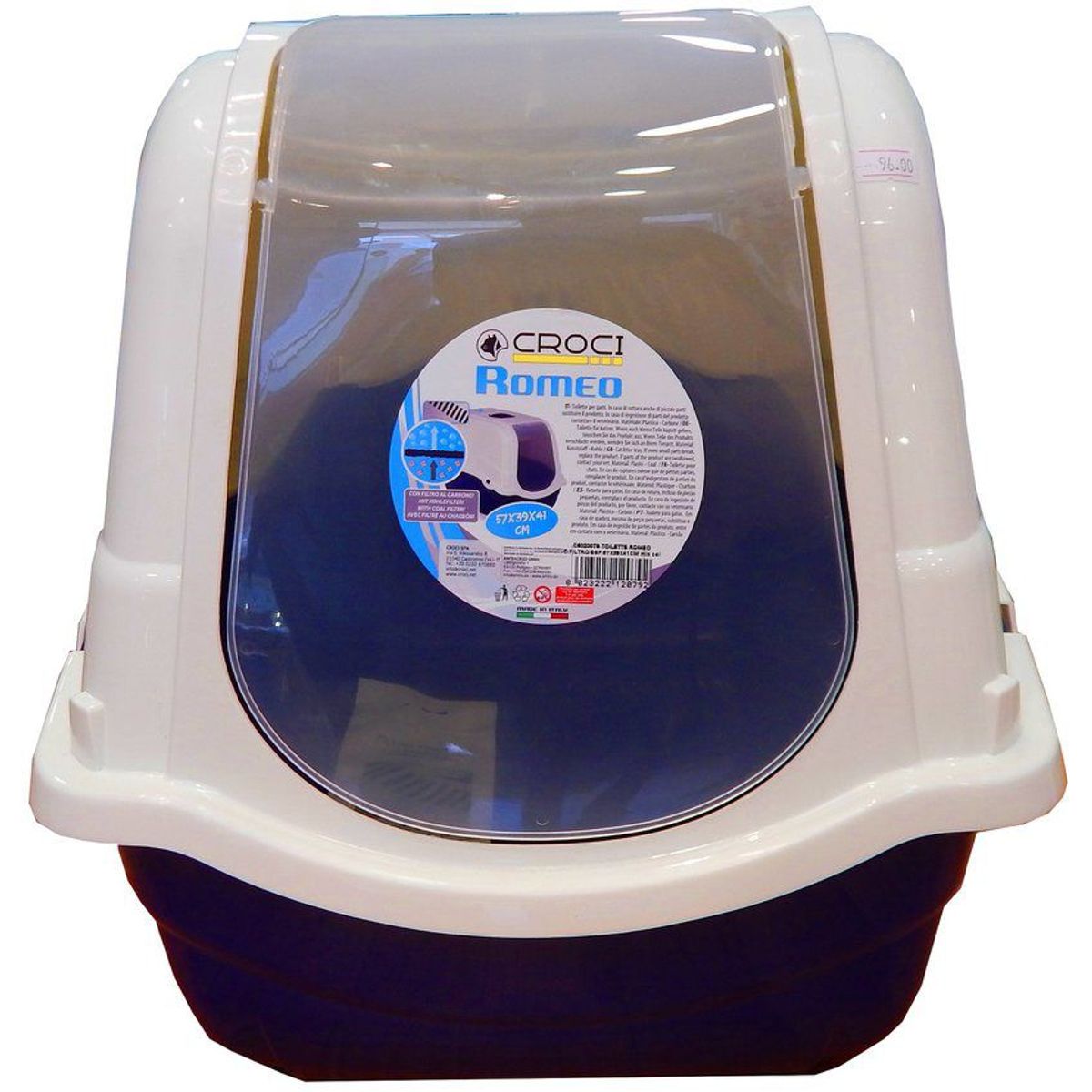 CROCI - Arenero para gatos cerrado con filtro de carbon croci - azul