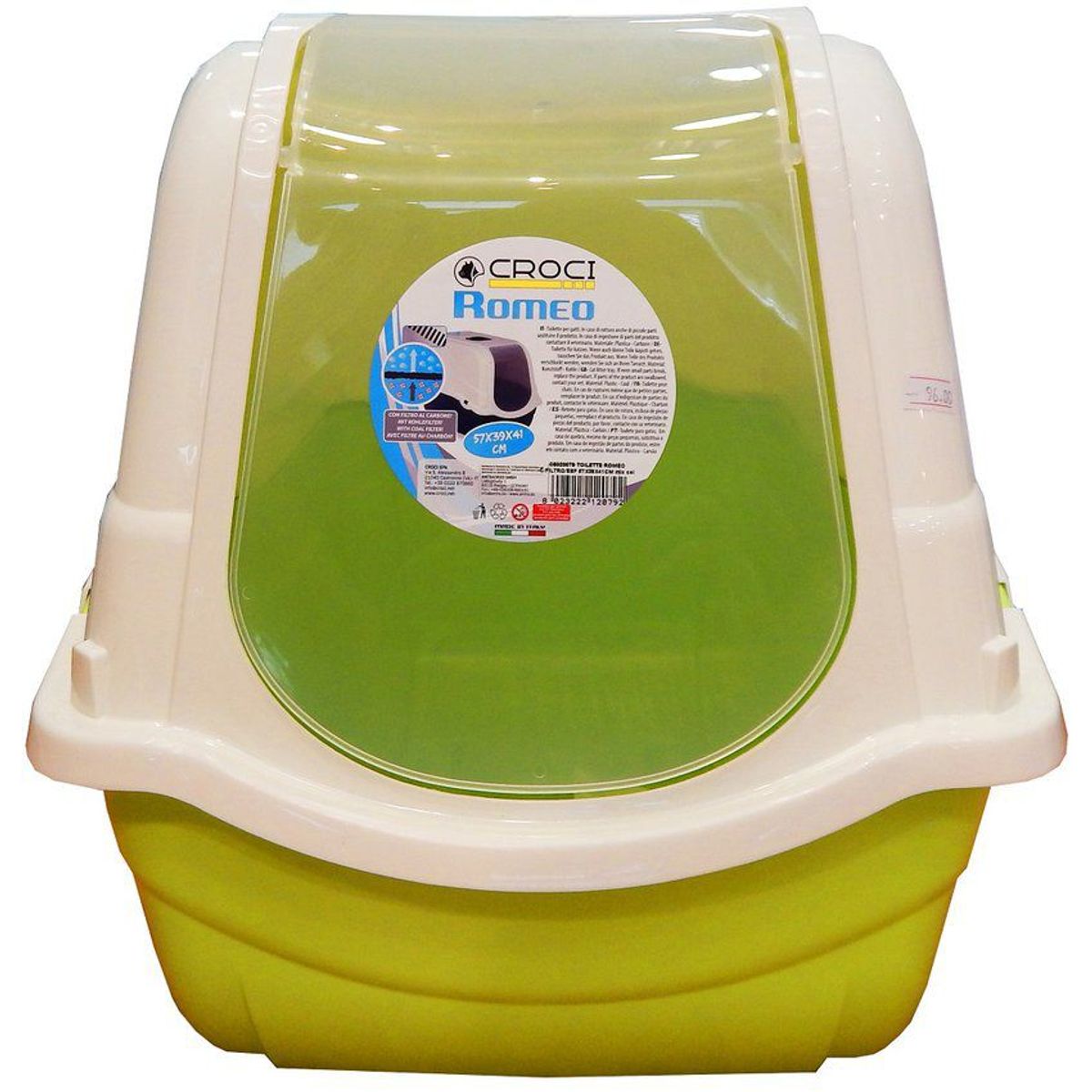 CROCI - Arenero para gatos cerrado con filtro de carbon croci - verde