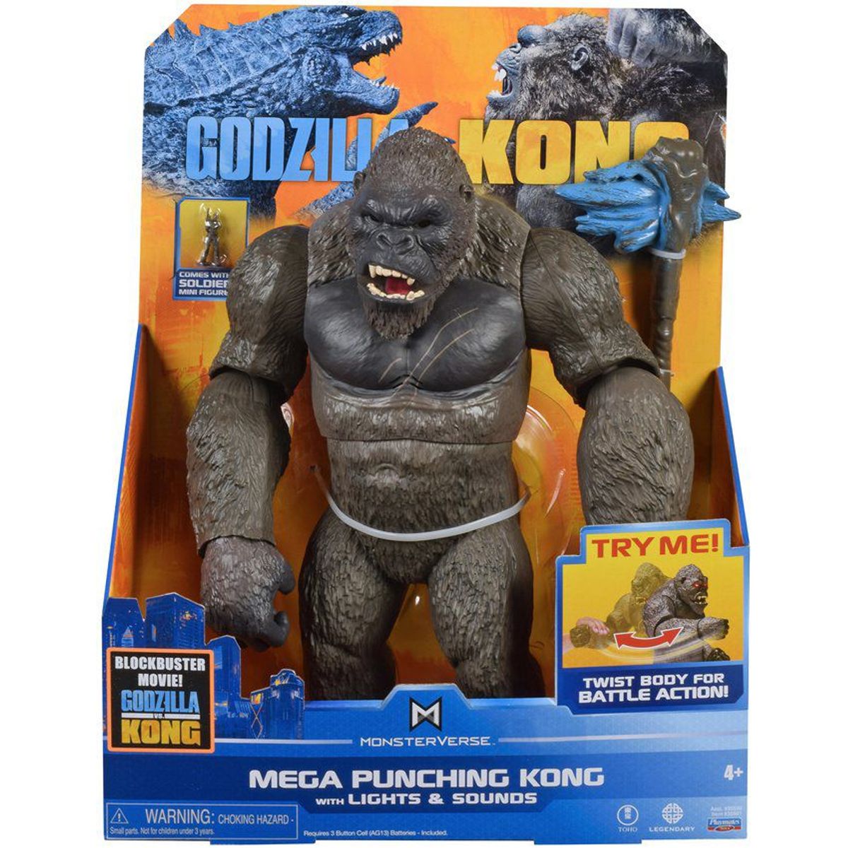 PLAYMATES TOYS - Mega kong figura con luz y sonido- godzilla vs kong