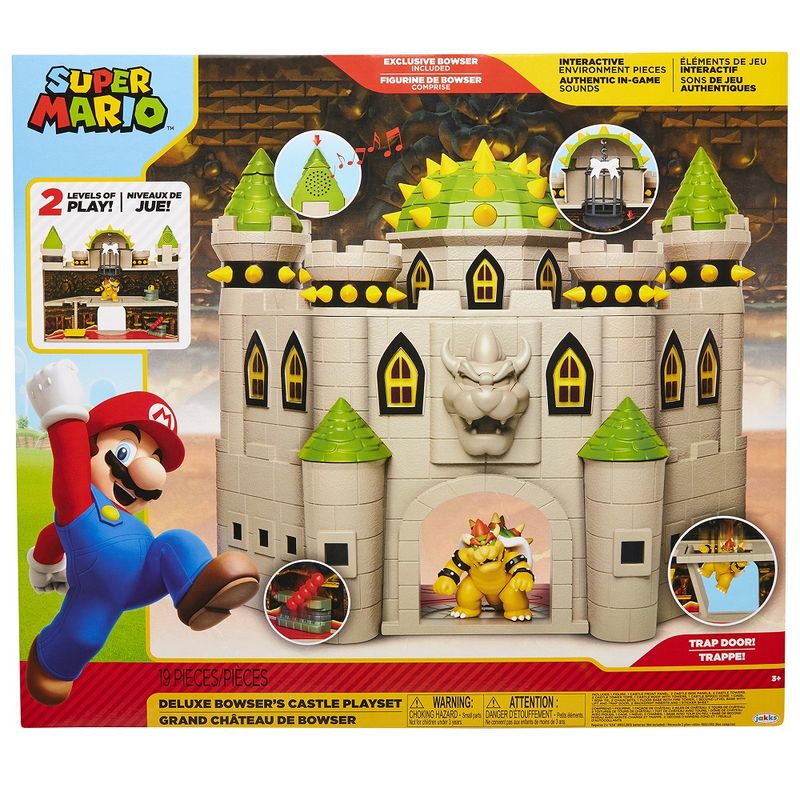 JAKKS PACIFIC - Playset Super Mario Bros - Castillo Deluxe de Bowser