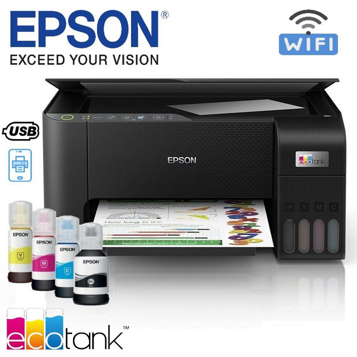 EPSON - Impresora Epson EcoTank L3250 Multifuncional Wi-fi USB