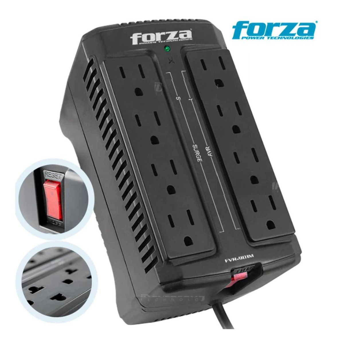 FORZA - ESTABILIZADOR FORZA 8 TOMAS/900VA