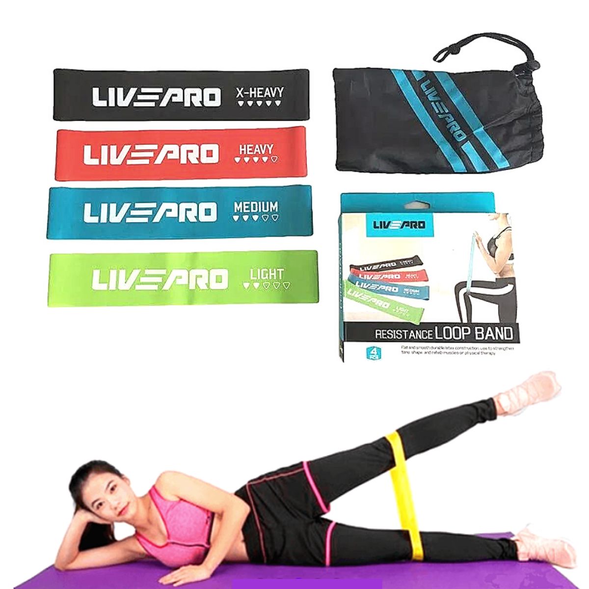 LIVEUP - Set de Minibandas x 4 Niveles Livepro®