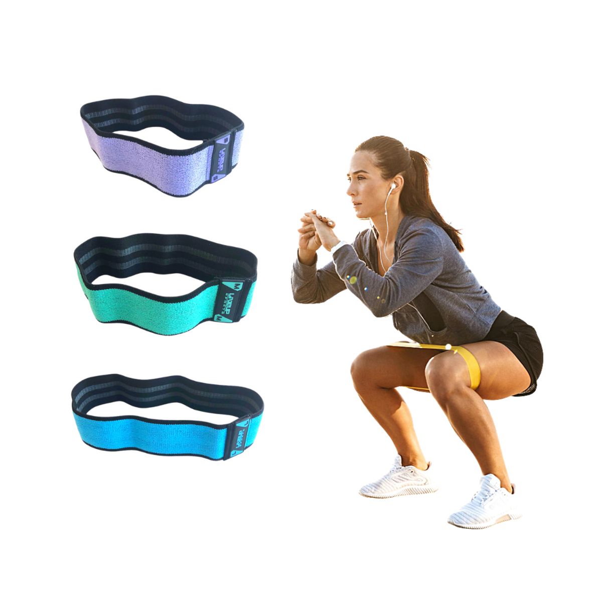 LIVEUP - Set de 3 bandas Elásticas de Tela Liveup Sports®