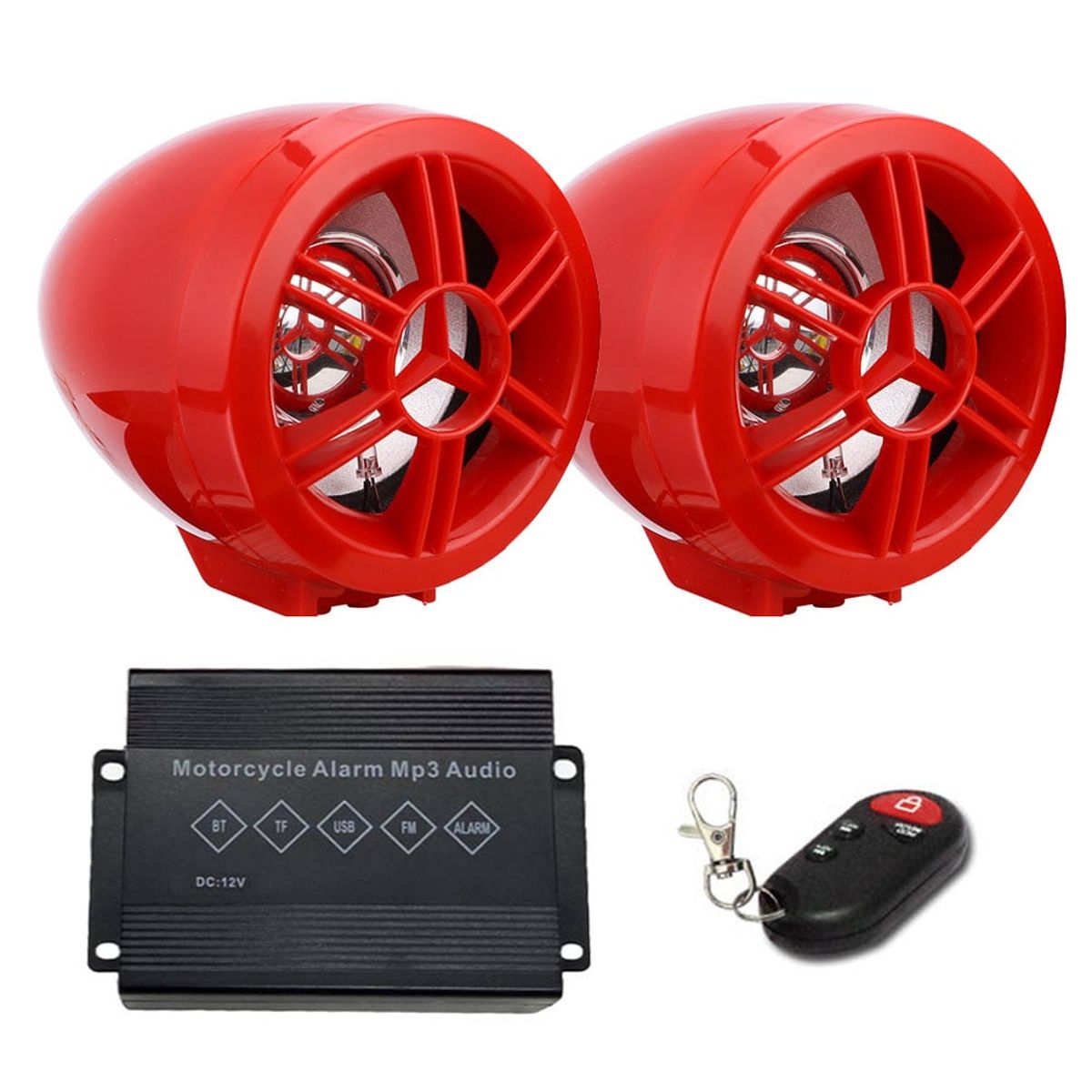 GENERICO - Parlante Alarma Para Moto Bluetooth Mp3 Usb Radio Fm