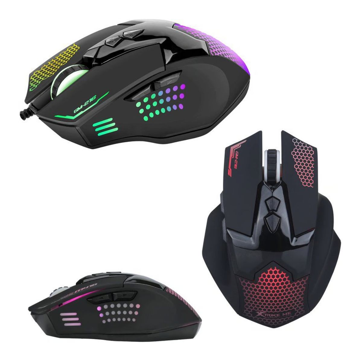 XTRIKE ME - Mouse Gamer RGB 7 Botones 3600 DPI Xtrike Me GM-216