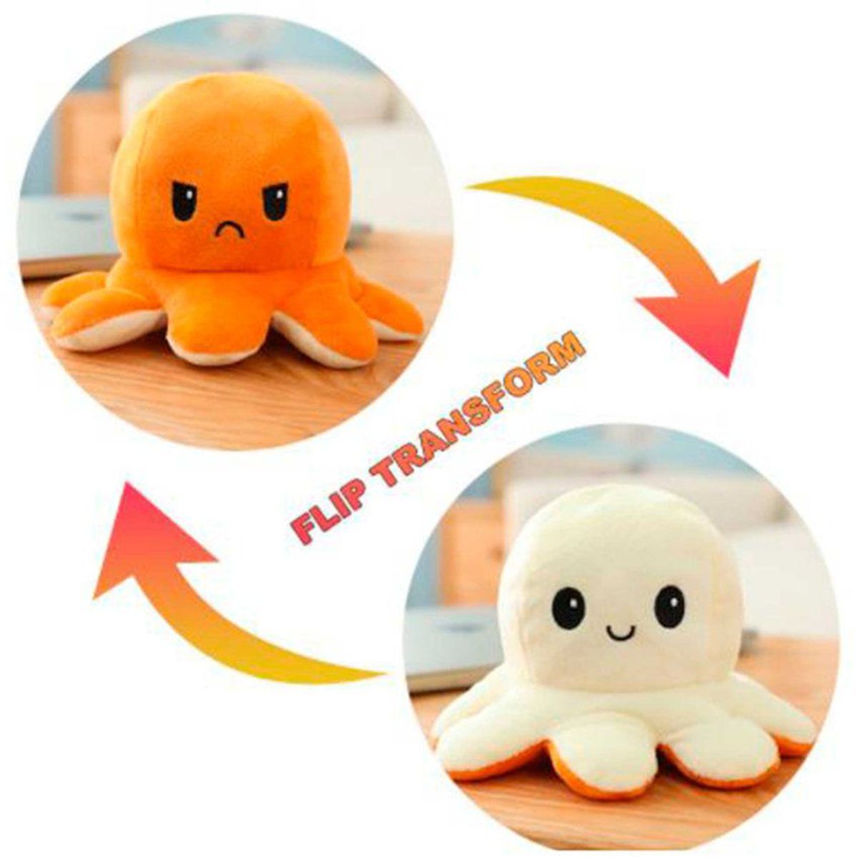 GENERICO - Pulpi-Peluche Pack x3 - Reversibles Feliz y Enojado