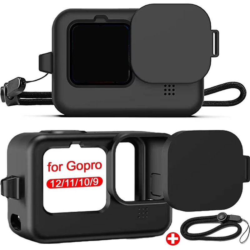 GENERICO - Case Funda Protectora GoPro Hero 9 y 10 11 12- NEGRO