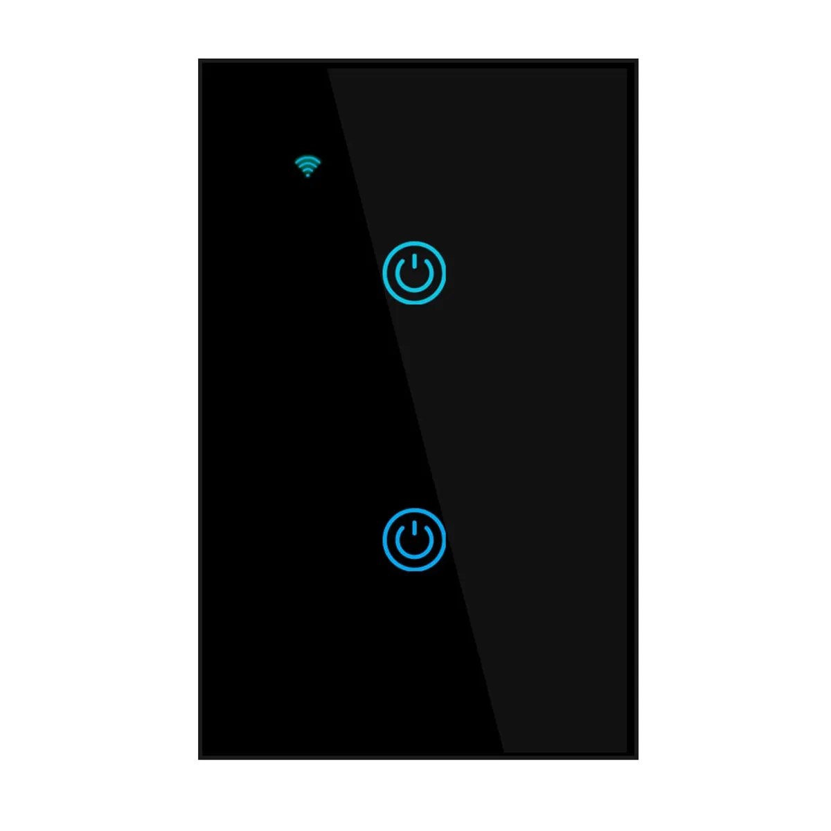 OEM - Interruptor Inteligente Wifi Táctil 2 Botones Con/Sin Neutro Negro