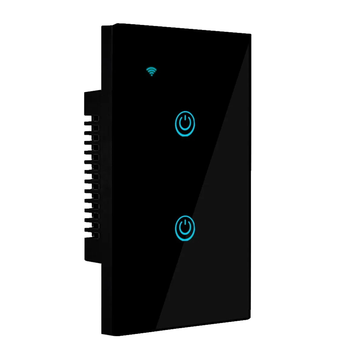 OEM - Interruptor Inteligente Wifi Táctil 2 Botones Con/Sin Neutro Negro