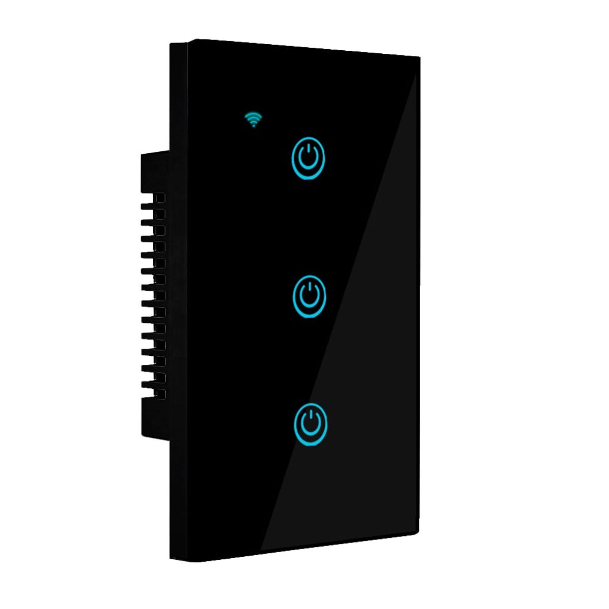 OEM - Interruptor Inteligente Wifi Táctil 3 Botones Con/Sin Neutro Negro