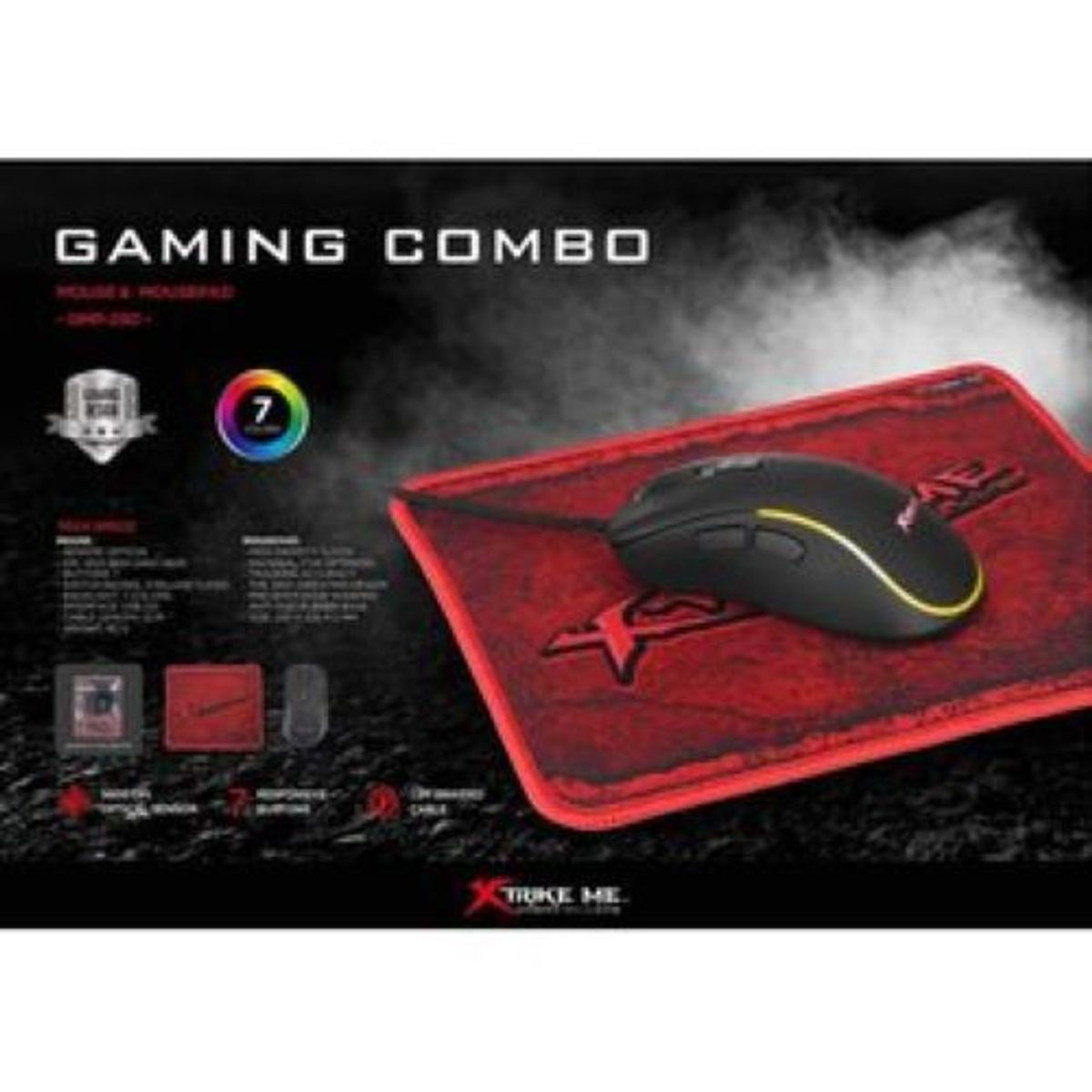 XTRIKE ME - Mouse Gamer Xtrike Me 3600 Dpi RGB 7B + Mouse Pad GMP-290