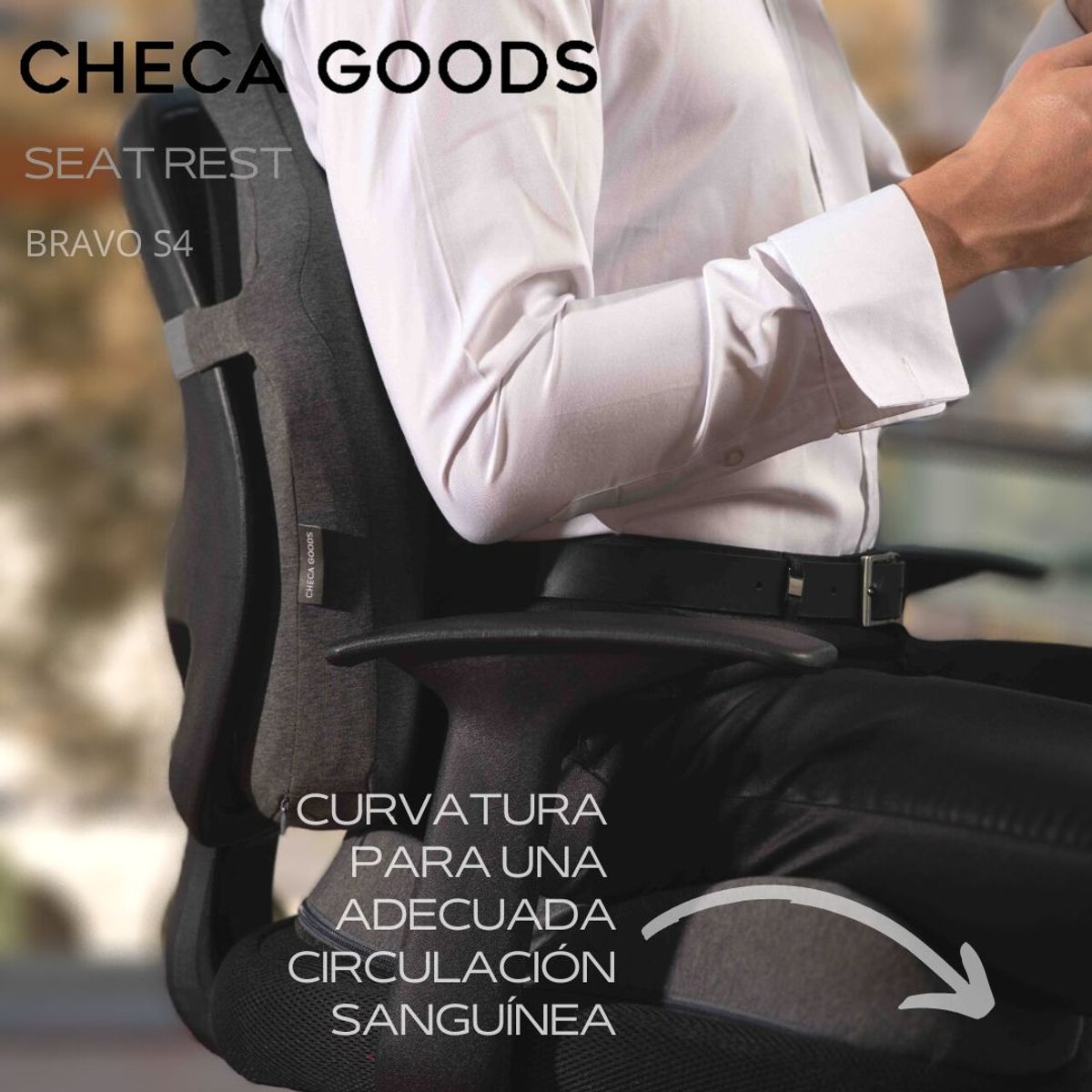 CHECAGOODS - Cojín Premium Antihemorroides Checa Goods Bravo S10 Gris Oscuro