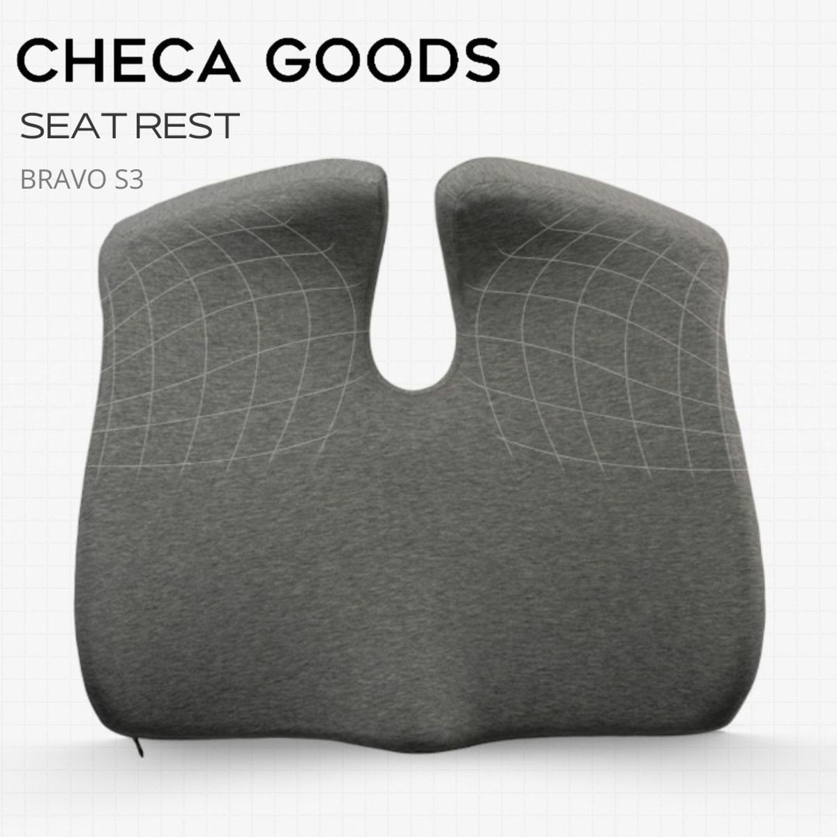 CHECAGOODS - Cojín Ergonómico Proteccion Coxis Anatómico CHECA GOODS S3 Gris Claro