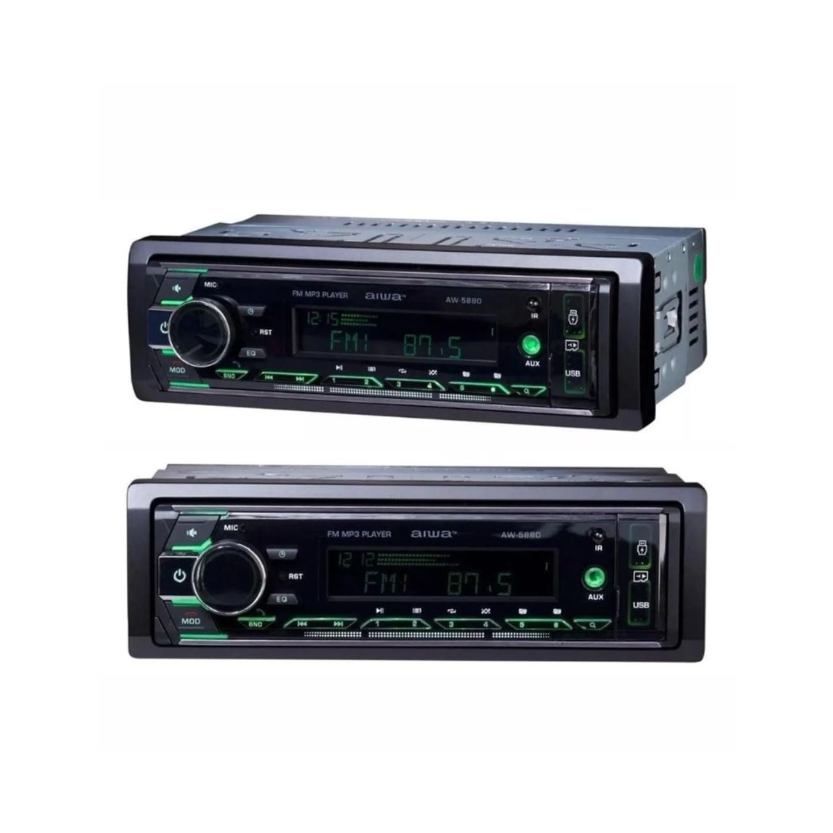 AIWA - AUTORADIO 1 DIN DESMONTABLE BLUETOOTH MP3 USB 7 COLORES AW-5880BT