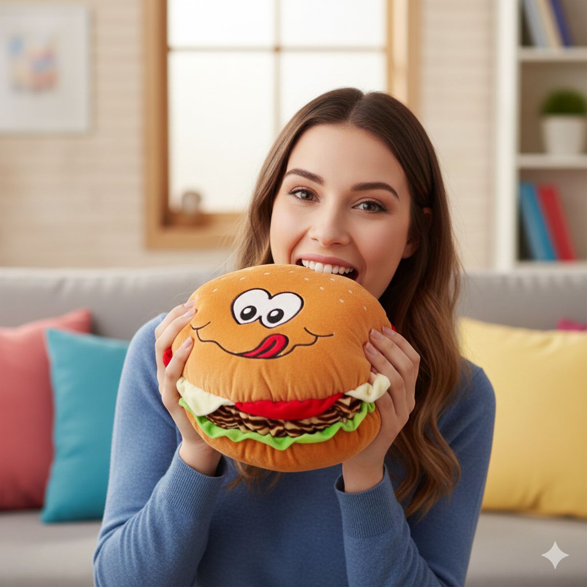 GENERICO - Peluche Cojín en Forma de Hamburguesa