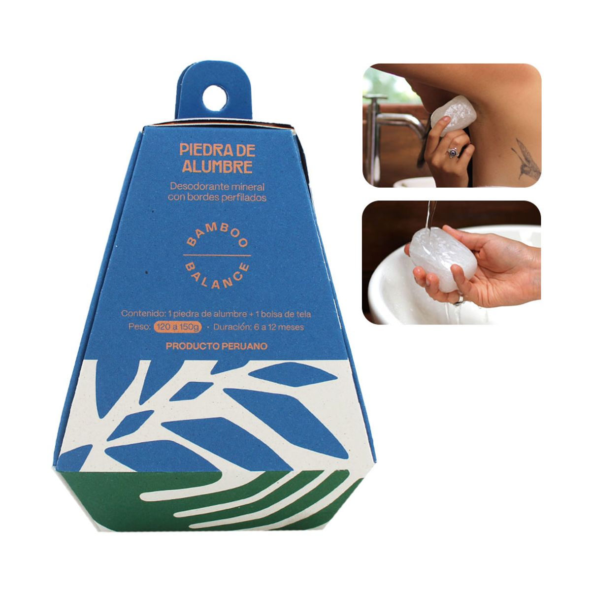 BAMBOO BALANCE - Piedra de Alumbre Desodorante Mineral Natural de Bamboo Balance
