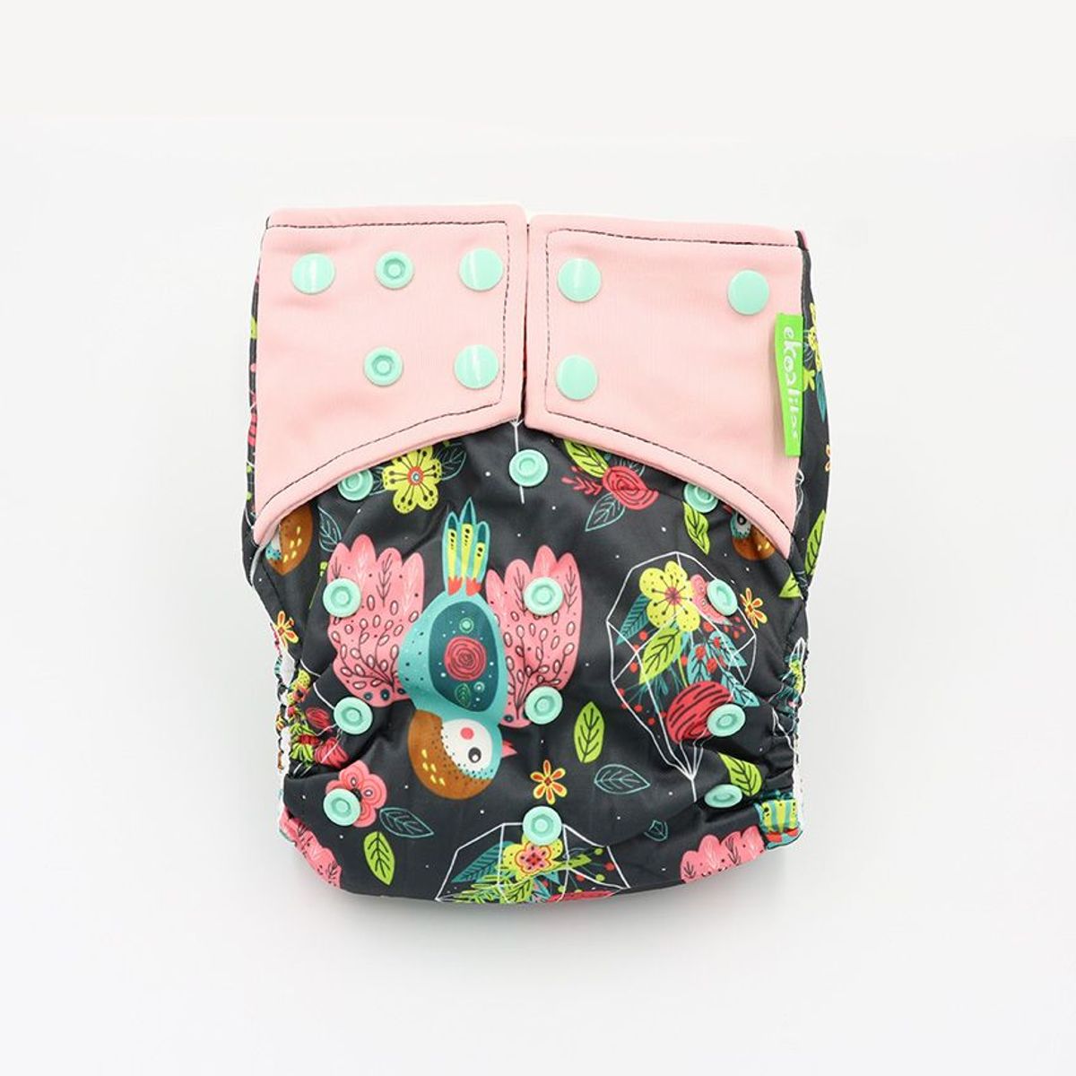 EKOALITAS - Pañal Ecológico Doble Barrera Unitalla Ekoalitas - Pajaros en Flores