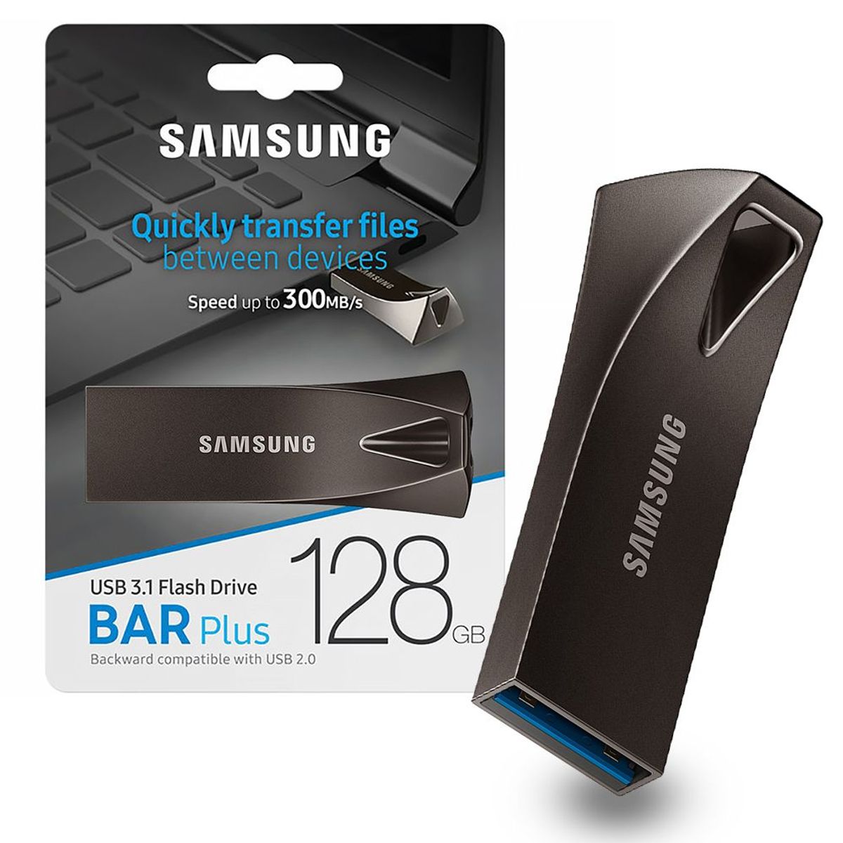 SAMSUNG - Samsung BAR Plus USB128GB 300Mbps Memoria Metal Universal