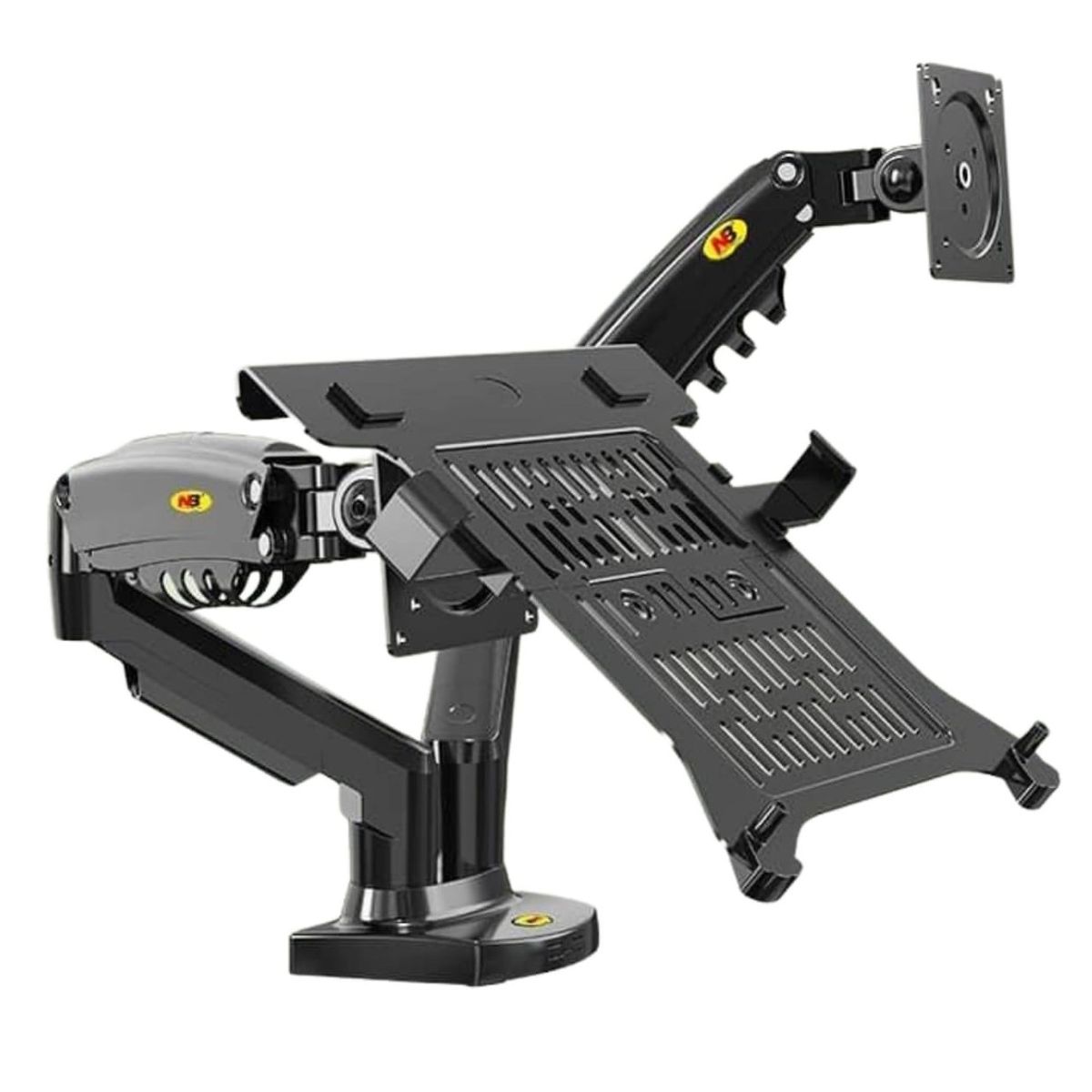 NB NORTH BAYOU - Rack Soporte Hidráulico Doble Para Laptop y Monitor
