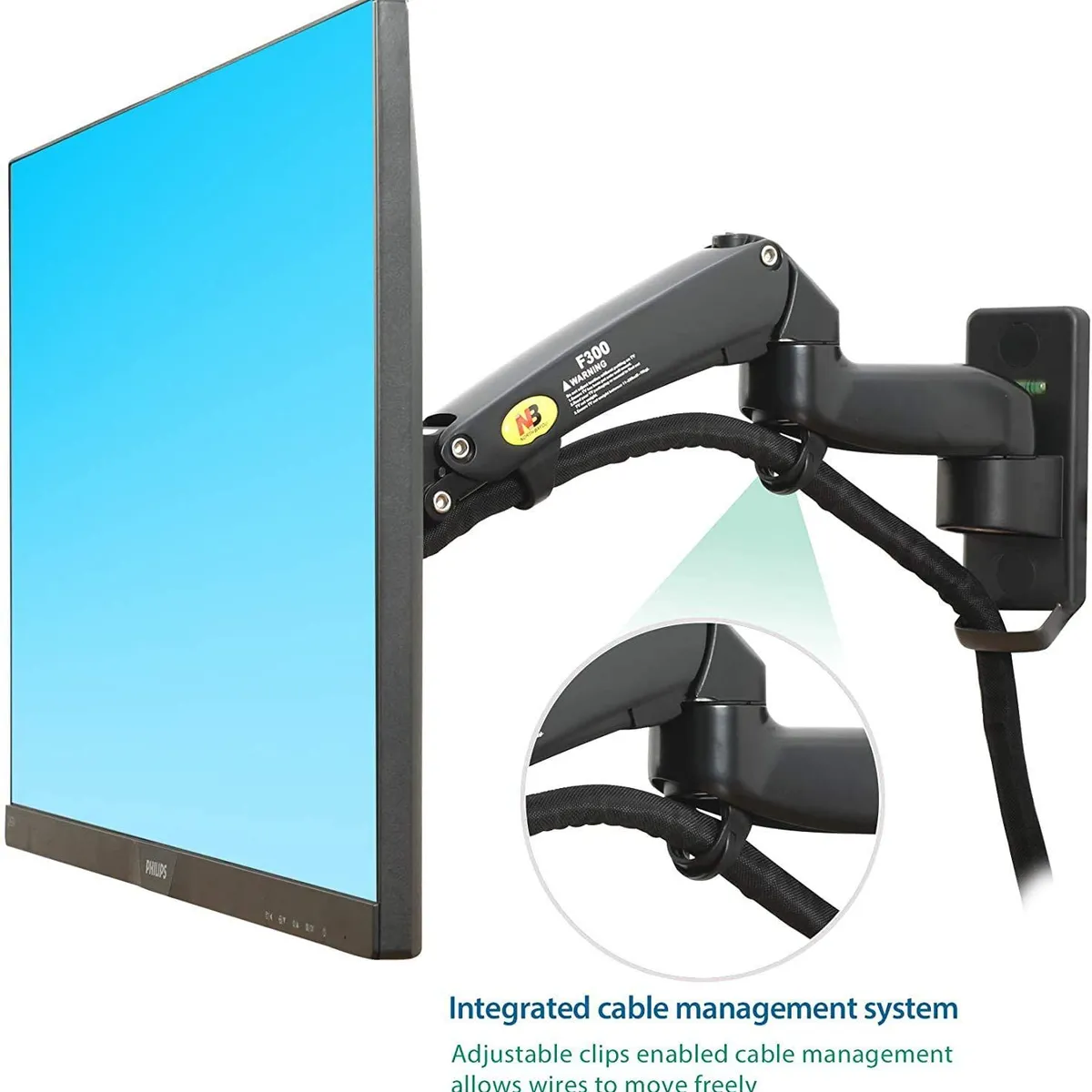 NB NORTH BAYOU - Rack Soporte Flexigas de Pared Para Monitores 17 a 35 NB F150