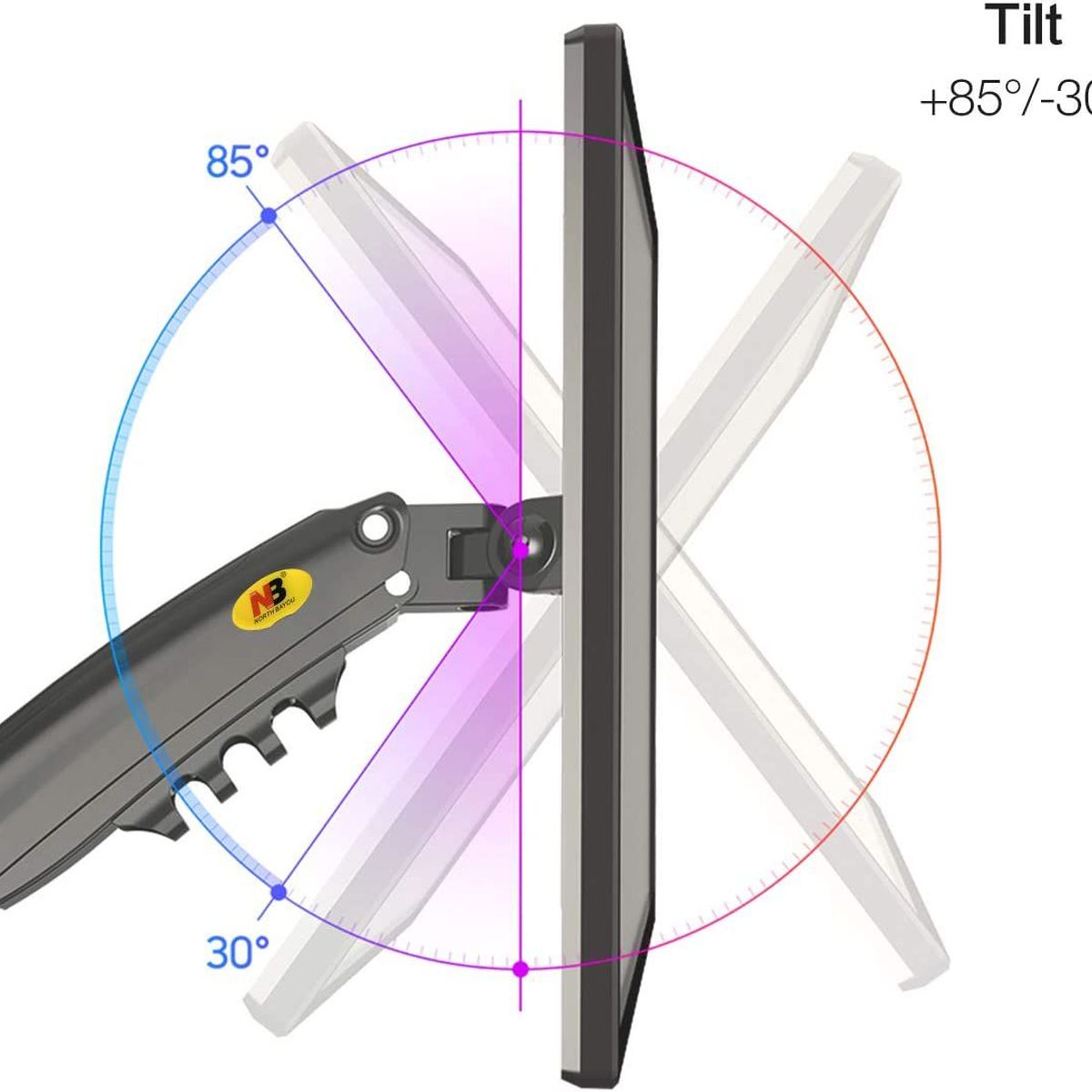 NB NORTH BAYOU - Rack Soporte Flexigas de Mesa Para Monitor de 17 a 30 NB H100