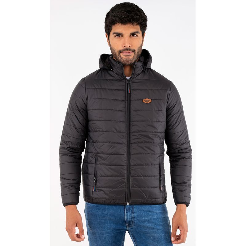 JUSTO - CASACA  NEGRO ACOLCHADO  - CABALLERO FIT