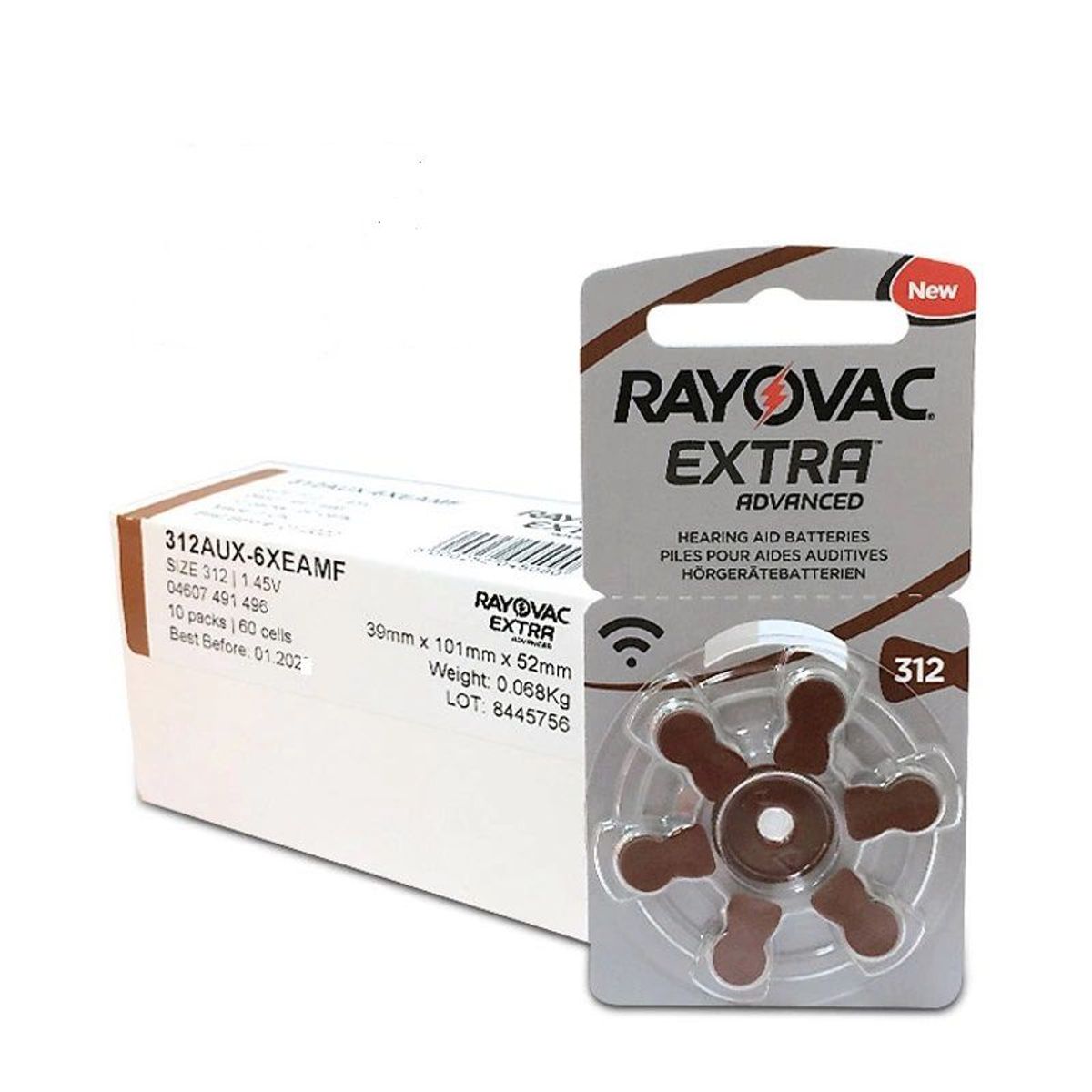 RAYOVAC - CAJA DE 60 PILAS PARA AUDIFONOS MEDICADOS RAYOVAC 312