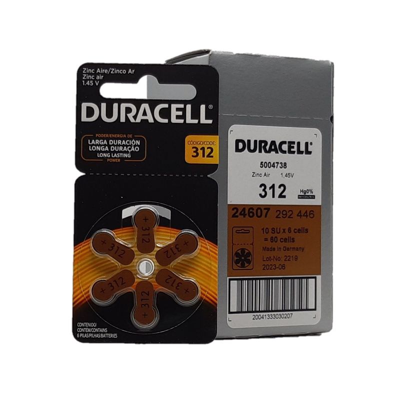 DURACELL - CAJA DE 60 PILAS PARA AUDIFONOS MEDICADOS DURACELL 312