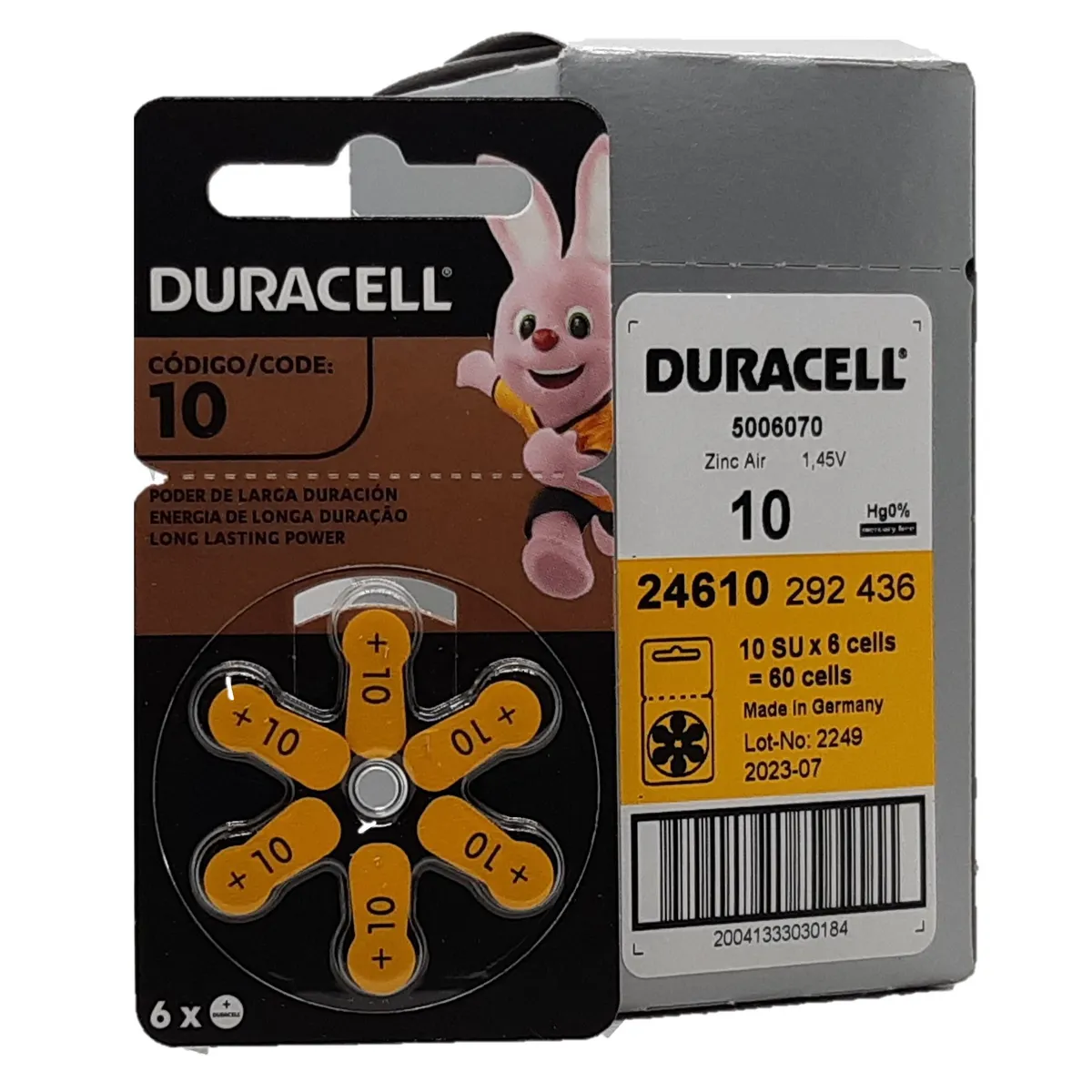 DURACELL - CAJA DE 60 PILAS PARA AUDIFONOS MEDICADOS DURACELL 10