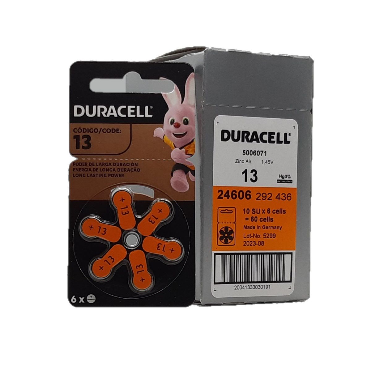 DURACELL - CAJA DE 60 PILAS PARA AUDIFONOS MEDICADOS DURACELL 13