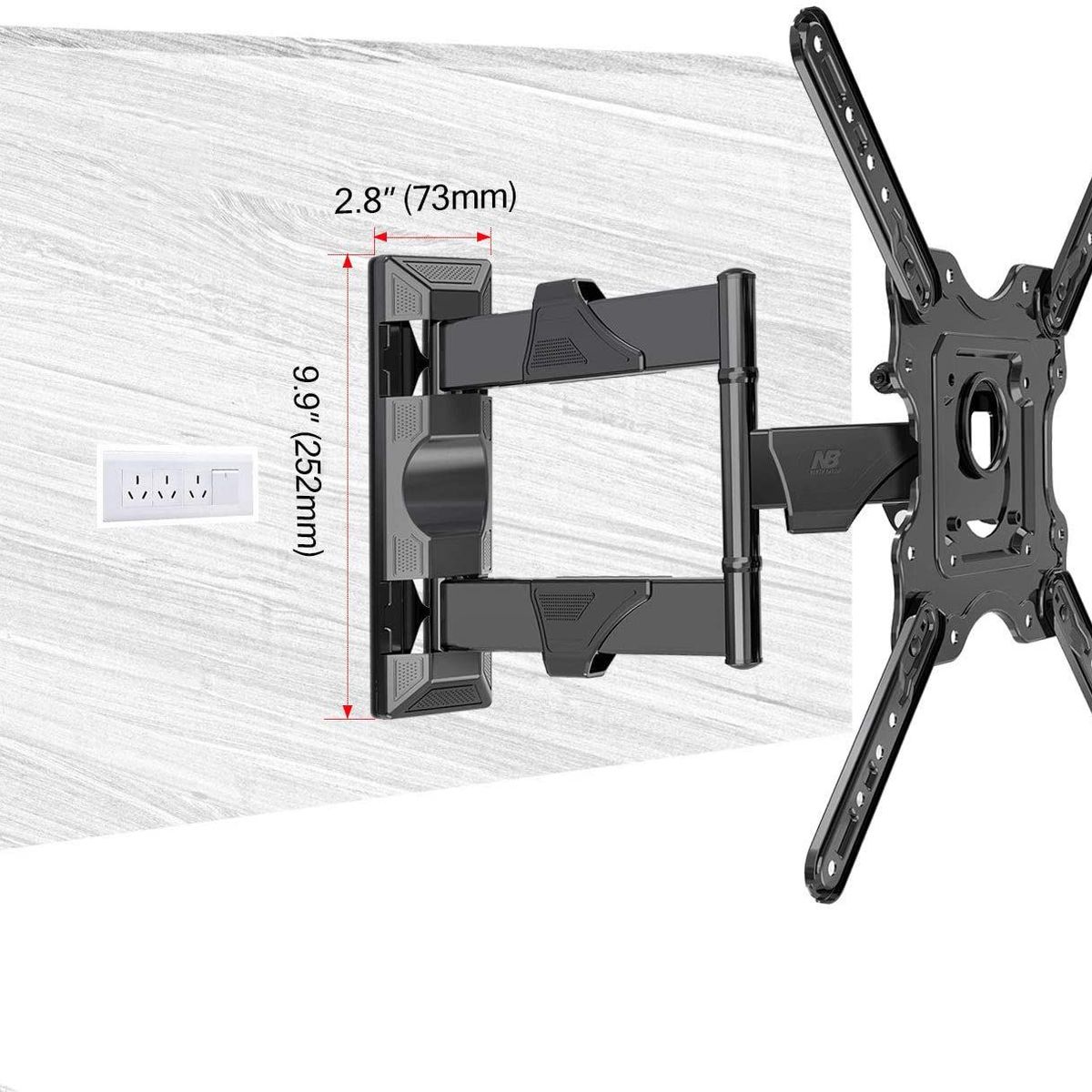 NB NORTH BAYOU - Soporte Tv Nb P4 Articulado 32 A 55" Acero Inoxidable