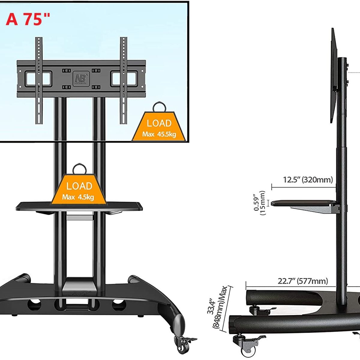NB NORTH BAYOU - Rack Soporte Móvil de Pedestal NB AVA1500-60-1P