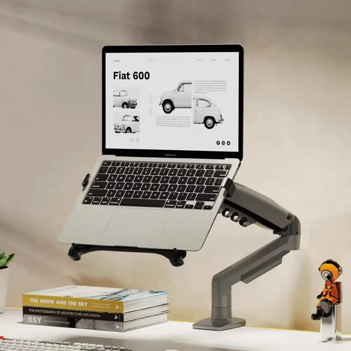 NB NORTH BAYOU - Soporte Brazo Hidráulico Ergonómico Para Laptop North Bayou