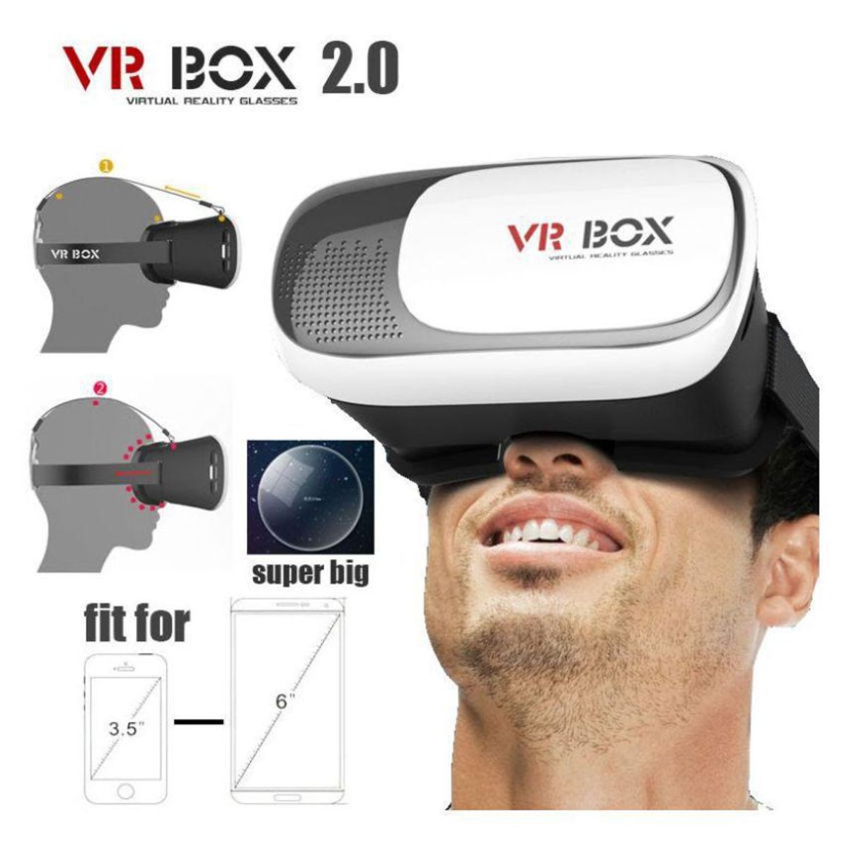 LENTES Realidad Virtual VR BOX 3D Para Smartphone, marca SM - Foto 2