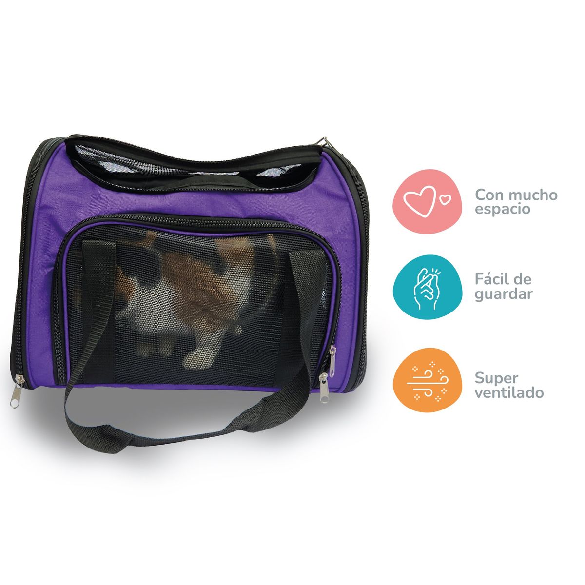 CAT OH - Transportador para gatos o perros semirigido - morado