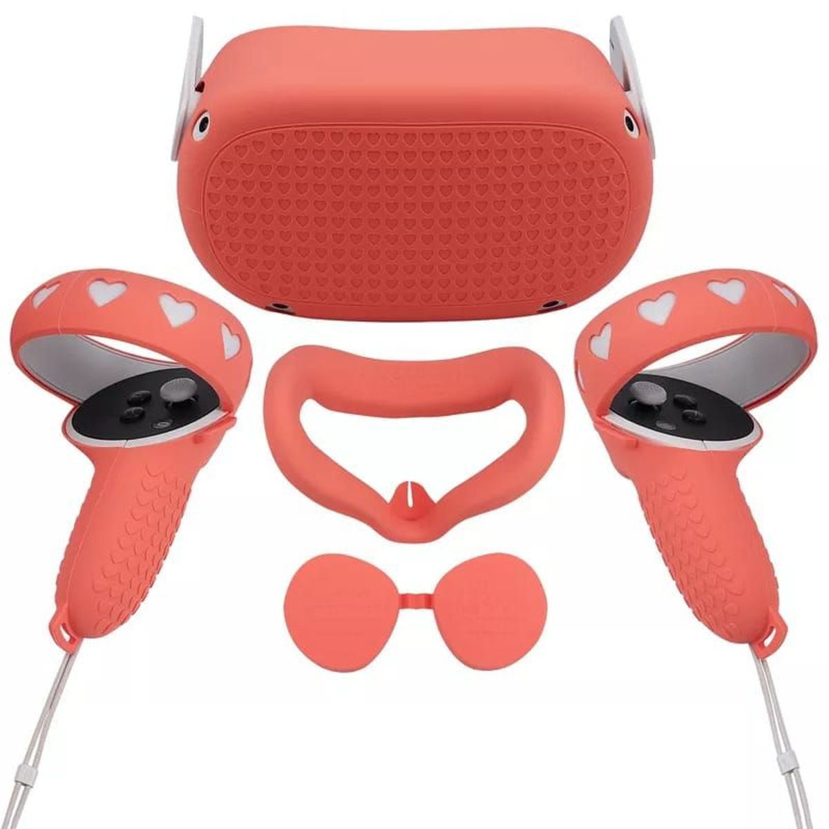GENERICO - Set de Accesorios Corazon Rosado  Oculus Quest 2.